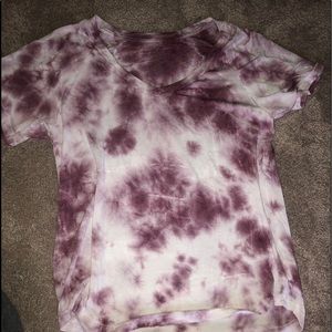 purple tie dye american eagle tee shirt v neck
